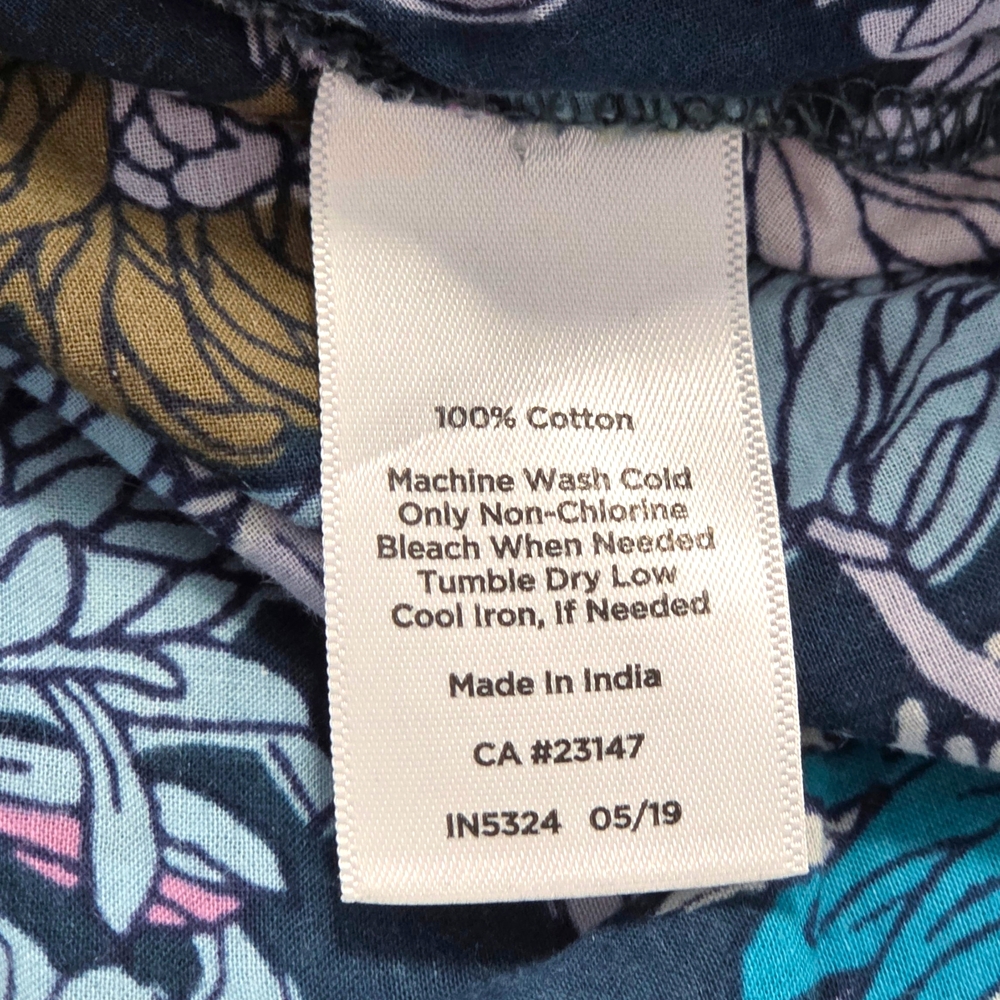 Talbots Navy Multicolor Floral Blouse EUC Size Large - Picture 7 of 7